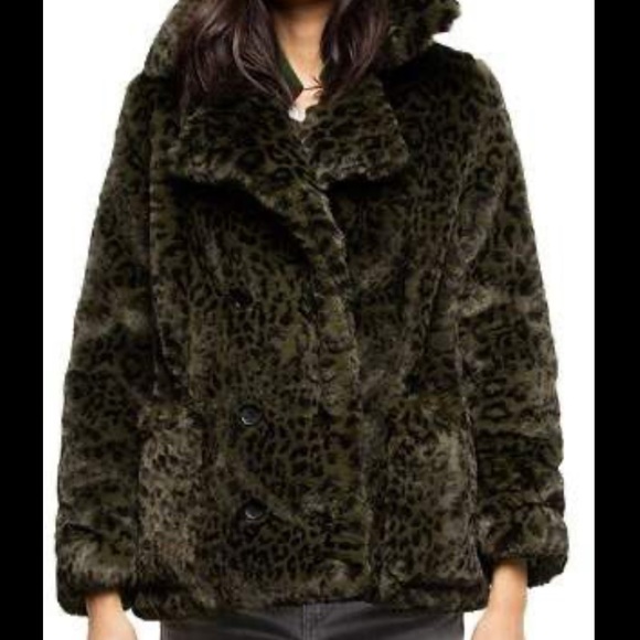 Zadig & Voltaire green leopard faux fur jacket - Picture 2 of 10